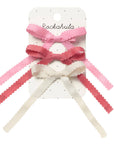 Scalloped Bow Tie Clips 3 pack