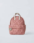 Embroidered Heart Fleece-Insulated Backpack with Multiple Compartments: Pink