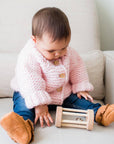 Blush Pink Garter Stitch Baby Cardigan Sweater