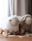 Button Pull-along sheep taupe