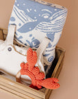 Crocheted Cotton Teether Crab Baby Gift Spring Summer Beach