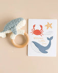 Teether Whale Cotton Crochet Rattle Baby Gift Spring Summer