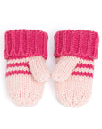 Pink Knit Stripe Cat Mittens