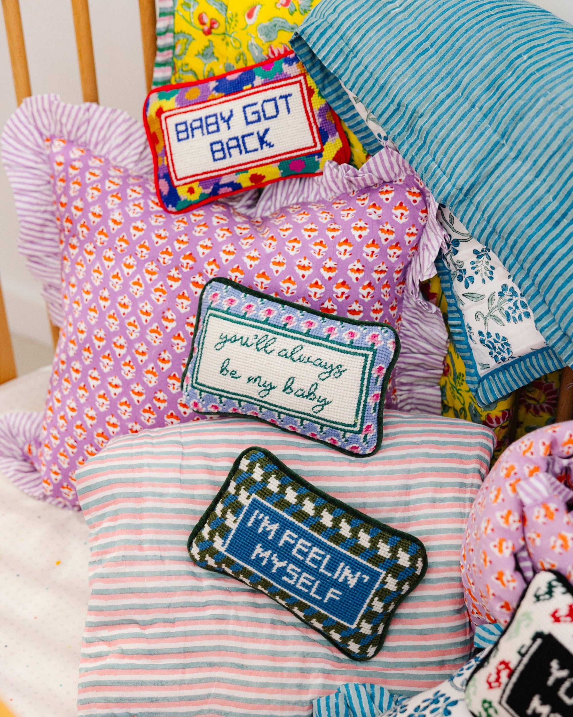 Be My Baby Mini Needlepoint Pillow