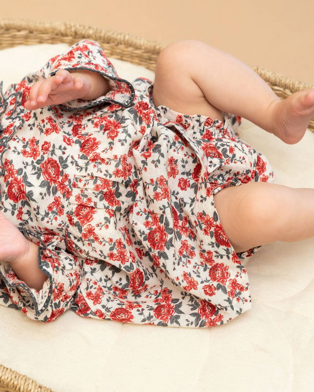 Amour Rose Floral Ruffle Baby Dress &amp; Bloomer