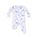 Angel Dear Watercolor Blue Whales - 2 Way Zipper Footie