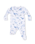 Angel Dear Watercolor Blue Whales - 2 Way Zipper Footie