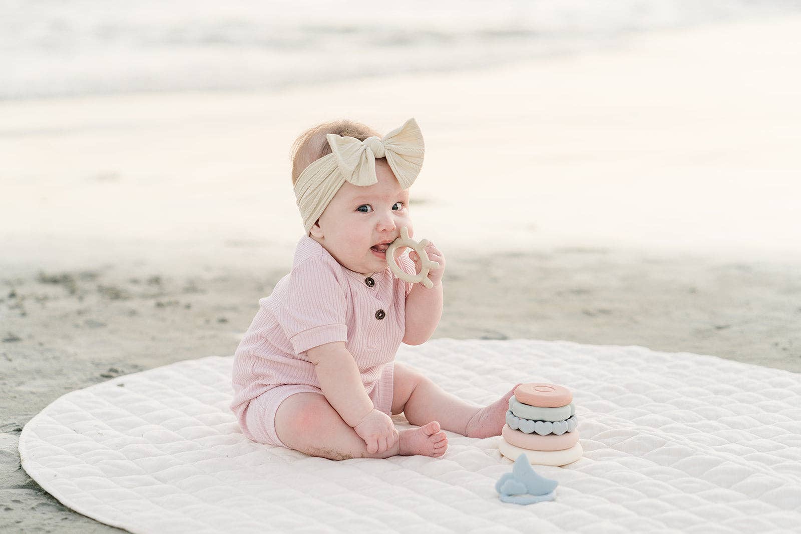 Classic Silicone Stacking Teething Ring Toy 