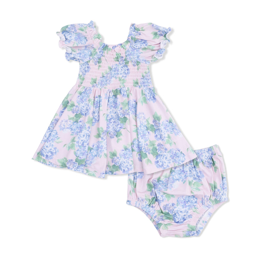 Angel Dear Hydrangeas - Smocked Twirly Dress and Bloomer
