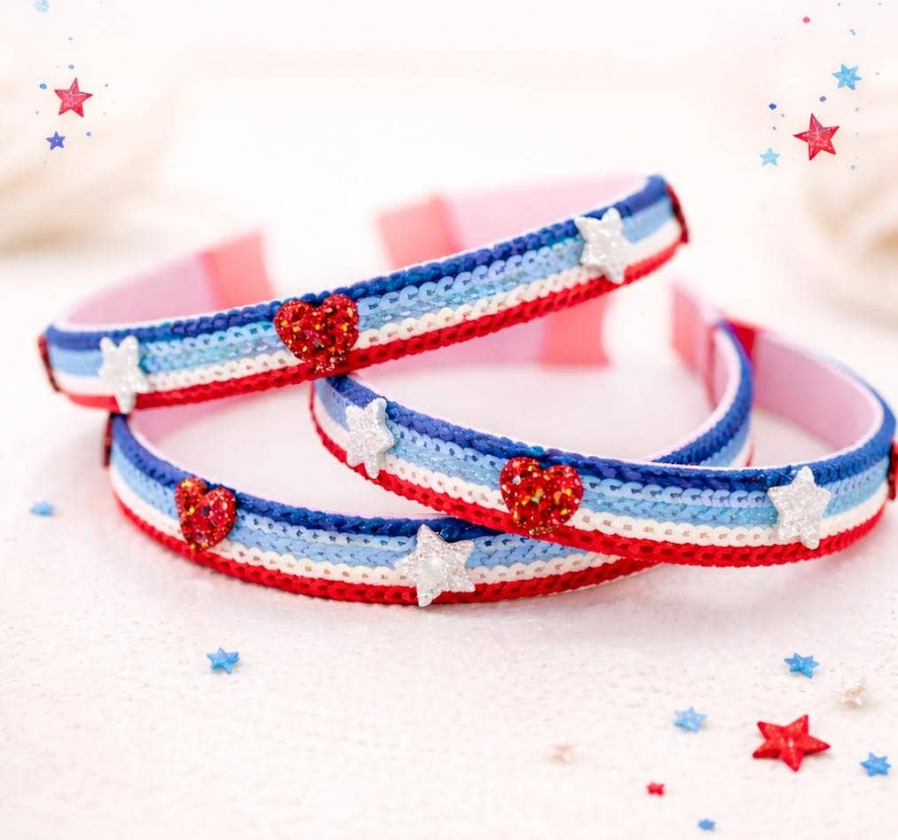 Sequin Headband - Sparkle &amp; Stripes