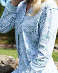 Ireland Women's Button Front Long Pajama Set