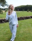 Ireland Women's Button Front Long Pajama Set