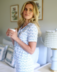 Blue Hydrangeas Women’s Button Front Short Pajama Set