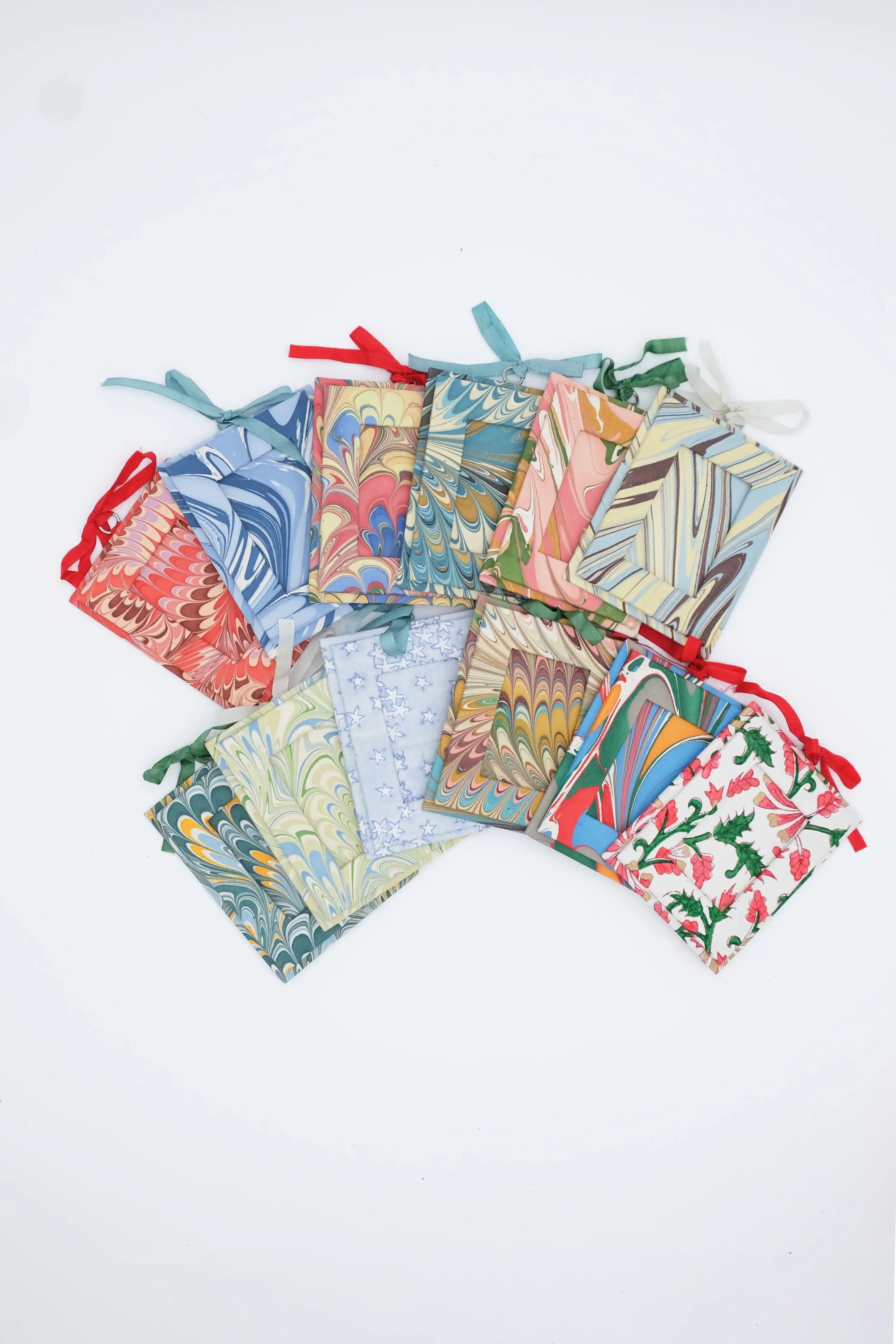 Mini Hand-Marbled Picture Frame Ornament | Peony Bloom