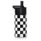Black and White Checkered 14 oz Steel Water Bottle