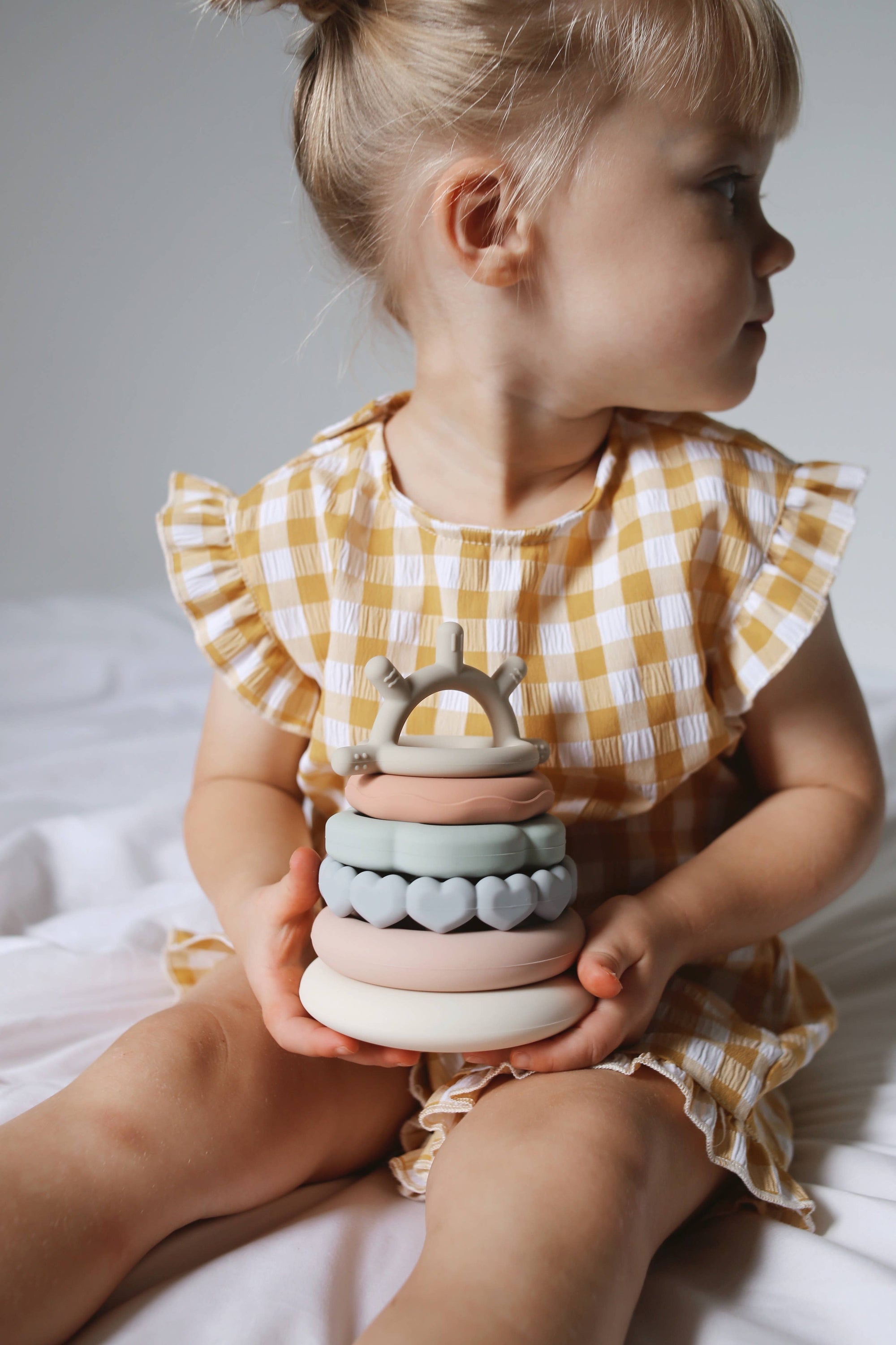 Classic Silicone Stacking Teething Ring Toy 