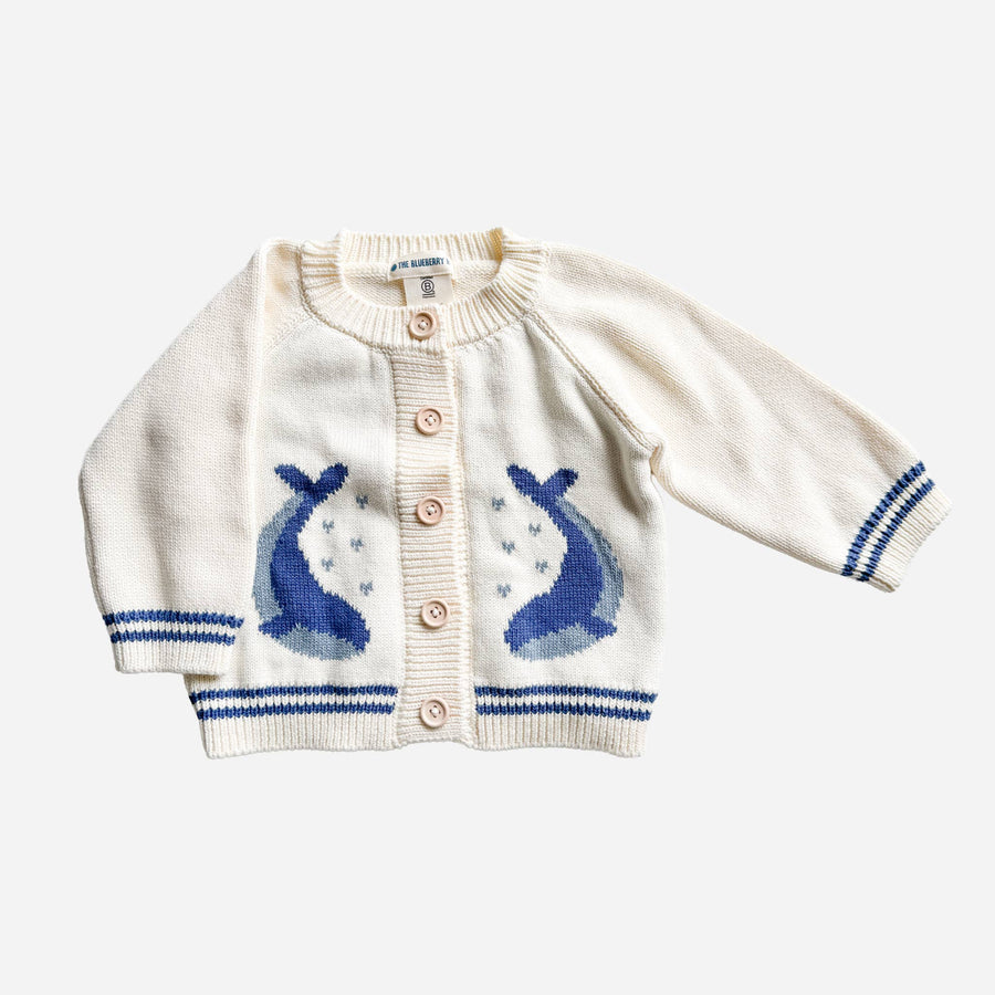 Cotton Whale Cardigan Nautical Baby Newborn Kid Spring Gift: Blue