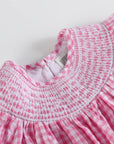 Pink Gingham Classic Smocked Bishop Dress
