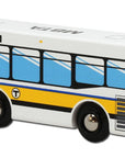 Boston MBTA Wooden Toy Bus - Runs on Wooden Train Tracks