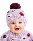 Pansy Lilac Beanie Hat for Baby & Kids
