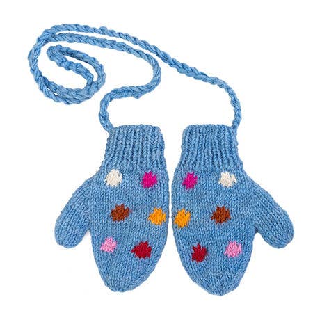 Hand Knit Polka Dot Mittens