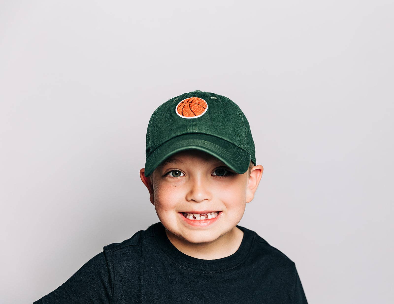 Basketball Patch Baseball Hat: Hunter Green / Toddler (1Y-4Y)