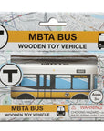 Boston MBTA Wooden Toy Bus - Runs on Wooden Train Tracks
