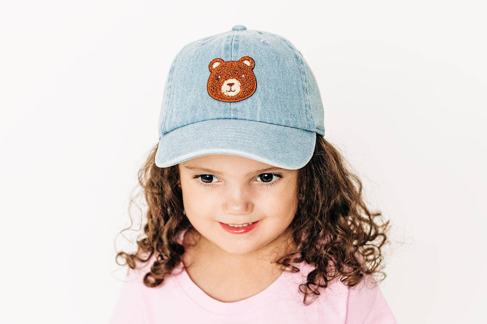 Teddy Bear Patch Baseball hat: Denim / Baby (0-12M)