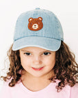 Teddy Bear Patch Baseball hat: Denim / Toddler (1Y-4Y)