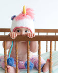Unicorn Pastel Earflap Beanie Hat Baby & Kids
