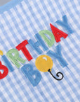 Blue Gingham 'Birthday Boy' Bib