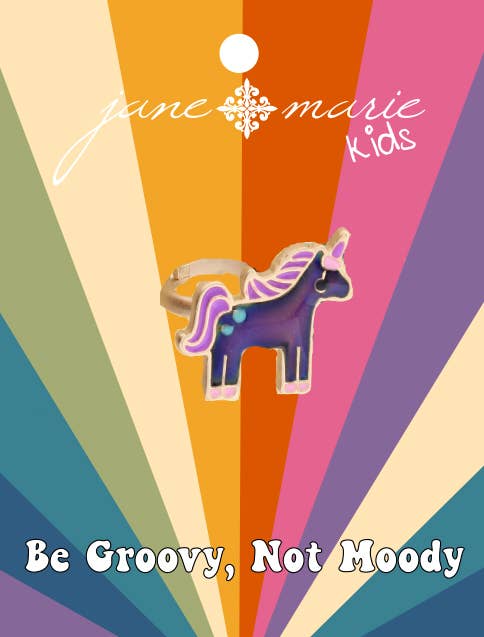 Kids Mood Changing Unicorn with Purple Mane Ring