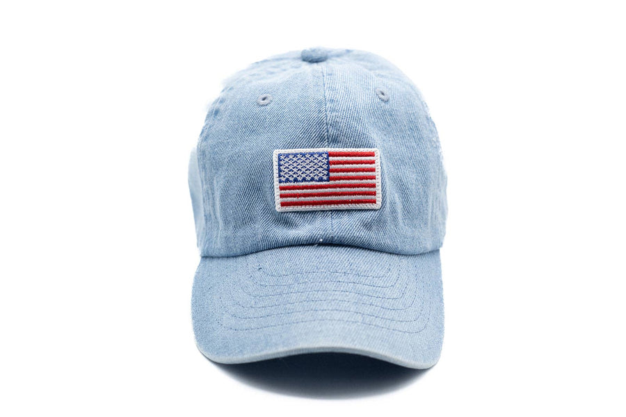 Flag Patch Baseball hat: Denim / Toddler (1Y-4Y)