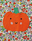 Girls' Floral Princess Dress with Pumpkin Embroidery