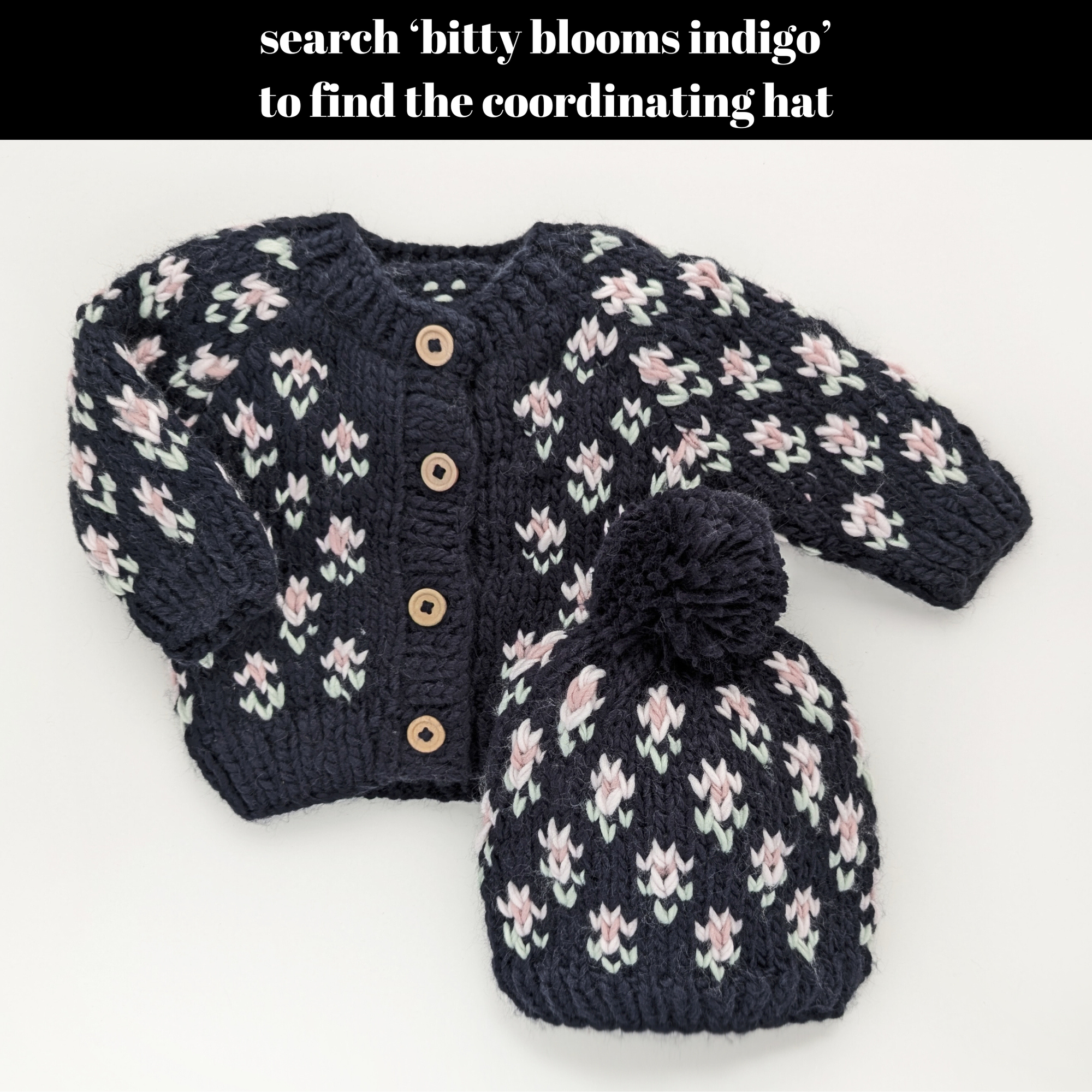 Bitty Blooms Indigo Cardigan Sweater for Baby &amp; Toddlers