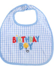 Blue Gingham 'Birthday Boy' Bib