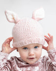 Bunny Ears Blush Baby Beanie Hat