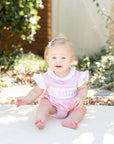 Pink Striped Lil Sister Smocked Romper