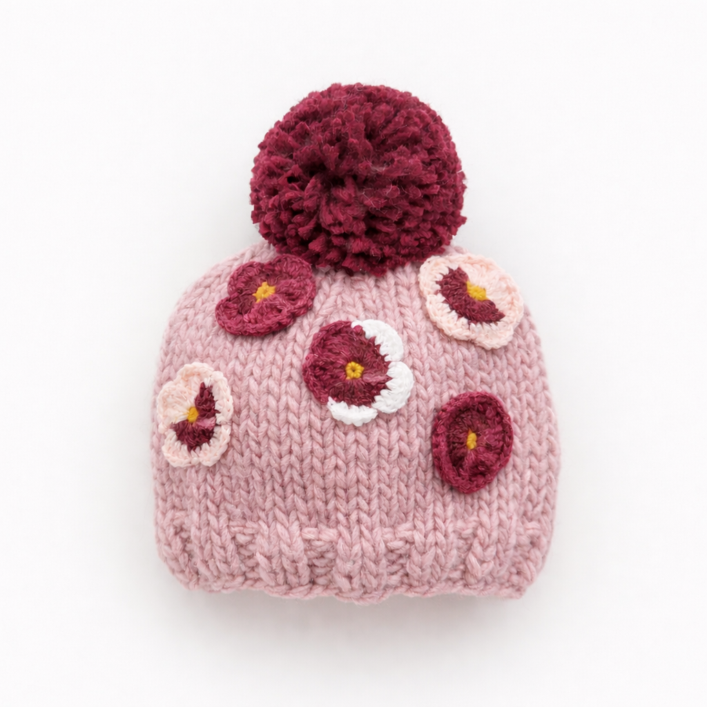 Pansy Rosy Beanie Hat for Baby &amp; Kids