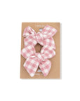 Angel Dear Rose Pink Plaid Bow Clips 2 Pack