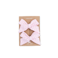 Mini Gingham Pink - 2 Pack Bow Clips