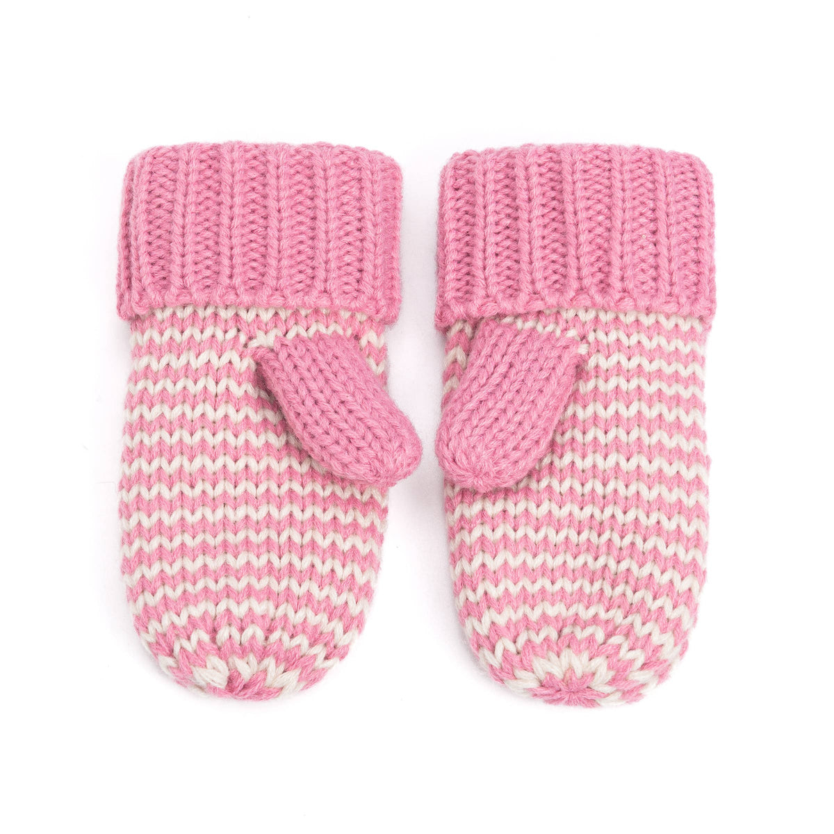 Classic Knit Winter Mittens for Kids, Stripe Pattern