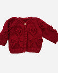Red Heart Popcorn Cardigan Sweater