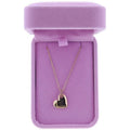 16" Hot Pink Crystal Oval Link with Gold Heart Necklace