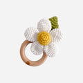 Teether Flower White Cotton Crochet Rattle Baby Toy Summer: In Stock