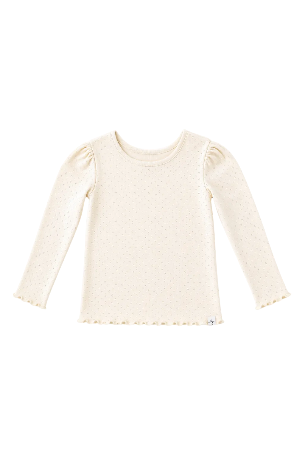 Cream Pointelle Layering Shirt