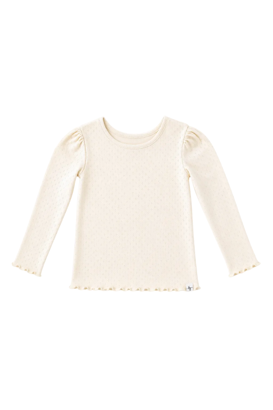 Cream Pointelle Layering Shirt