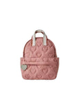 Embroidered Heart Fleece-Insulated Backpack with Multiple Compartments: Pink