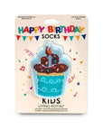 3D Packaged Crew Socks - Kids - Birthday Cupcake - Blue