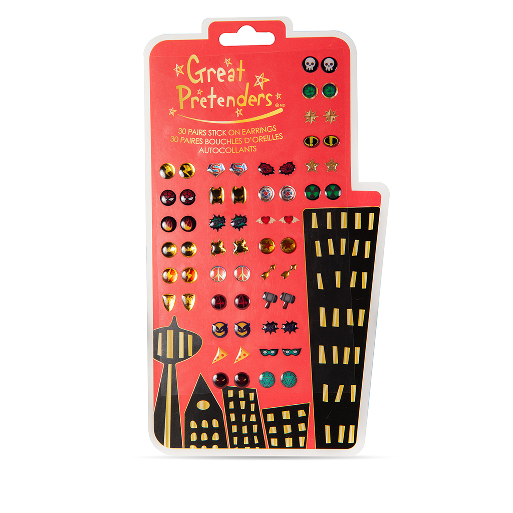 Great Pretenders Superhero Stick On Earrings |Mockingbird Baby & Kids